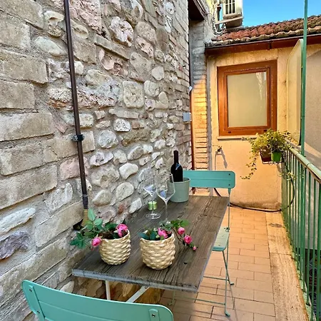 Charming Light Terraces Near Basilica In Assisi
